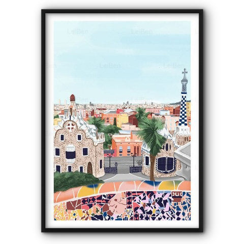 Barcelona Park Guell Canvas Print