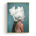 Lady And Feathers Art Print 70x100cm