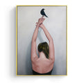 Lady And A Bird No3 Art Print
