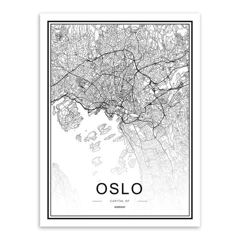 Oslo Map Canvas Print