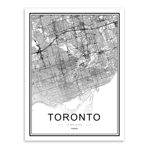 Toronto Map Canvas Print