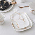 White Golden Marble Pattern Tableware