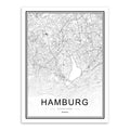 Hamburg Map Canvas Print