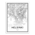 Helsinki Map Canvas Print