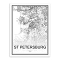 St Petersburg Map Canvas Print