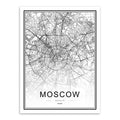Moscow Map Canvas Print