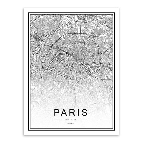 Paris Map Canvas Print