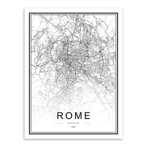 Rome Map Canvas Print