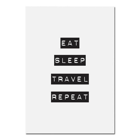 Eat Sleep Travel Repeat Canvas Print