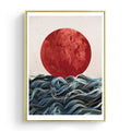 Japanese Style Sun And Sea Art Print