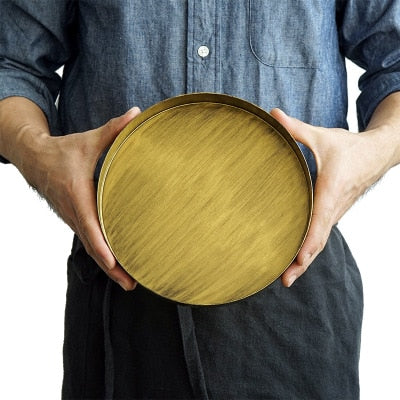 Brushed Bronze Round Tray