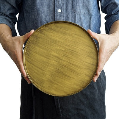 Brushed Bronze Round Tray