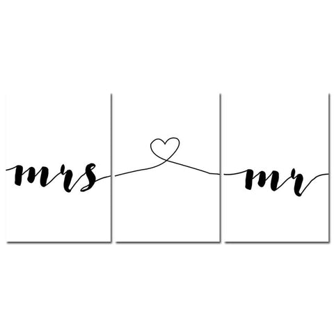 Set Of Three Prints ( Mrs & Mr)