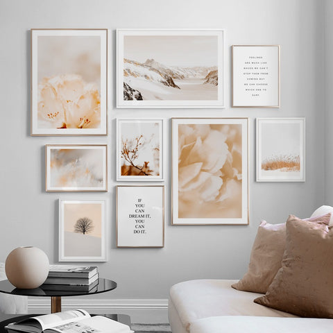 Feathers In Warm Tones Canvas Print