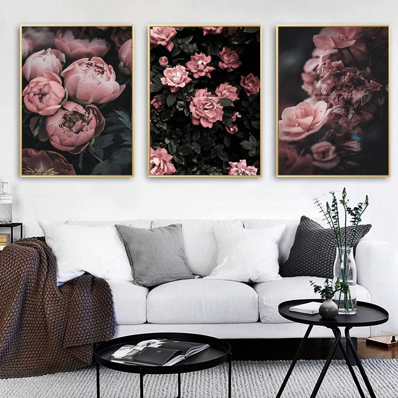 Pink Peonies Canvas Print Wall Art Poster – The Style Habitat