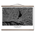 Your Own Dark City Map Custom Canvas Print