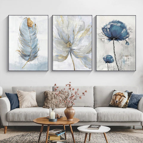 Blue On White Flower Canvas Print