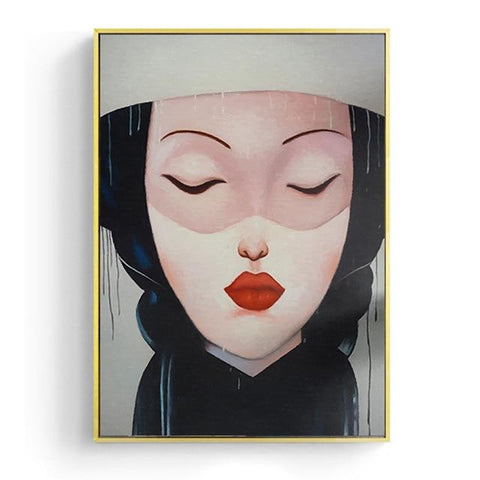 Girl Under The Rain Canvas Print